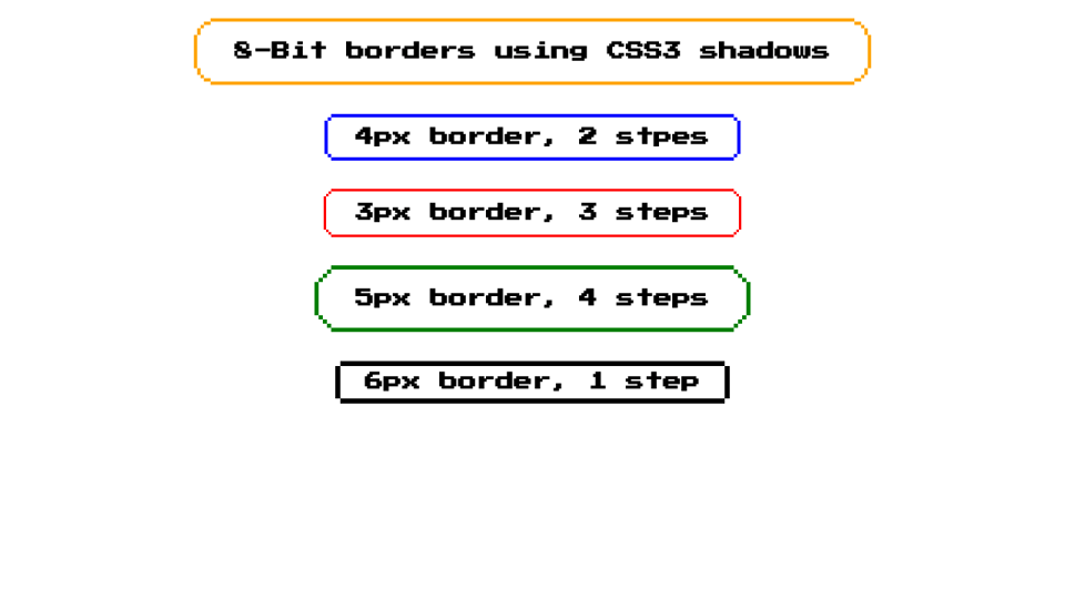 8 Bit Borders Using Shadows 8 Bit Borders Using Shadows