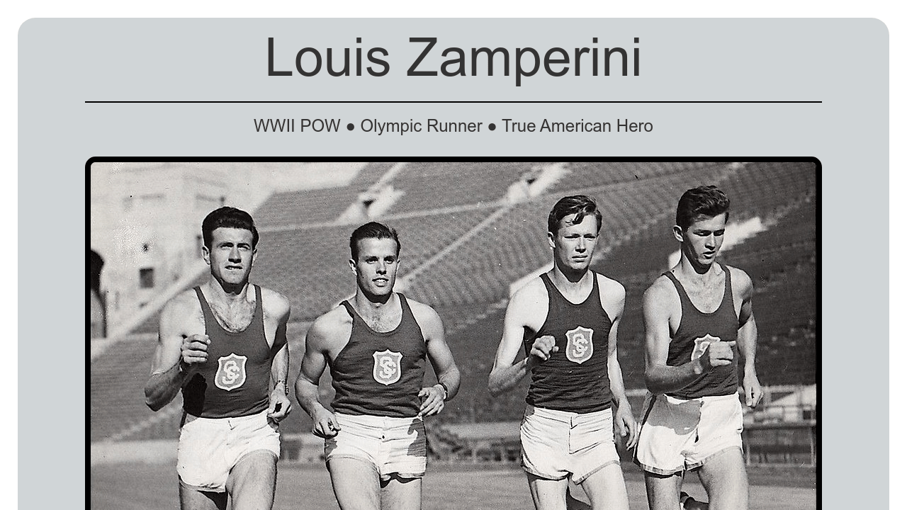Codepen A Tribute Louis Zamperini
