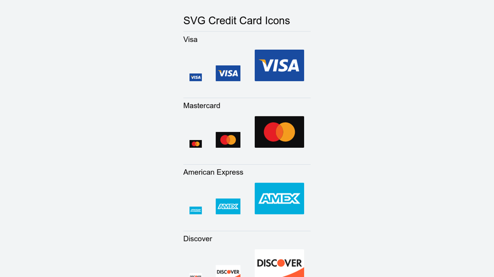 Download Svg Sprite Credit Card Icons