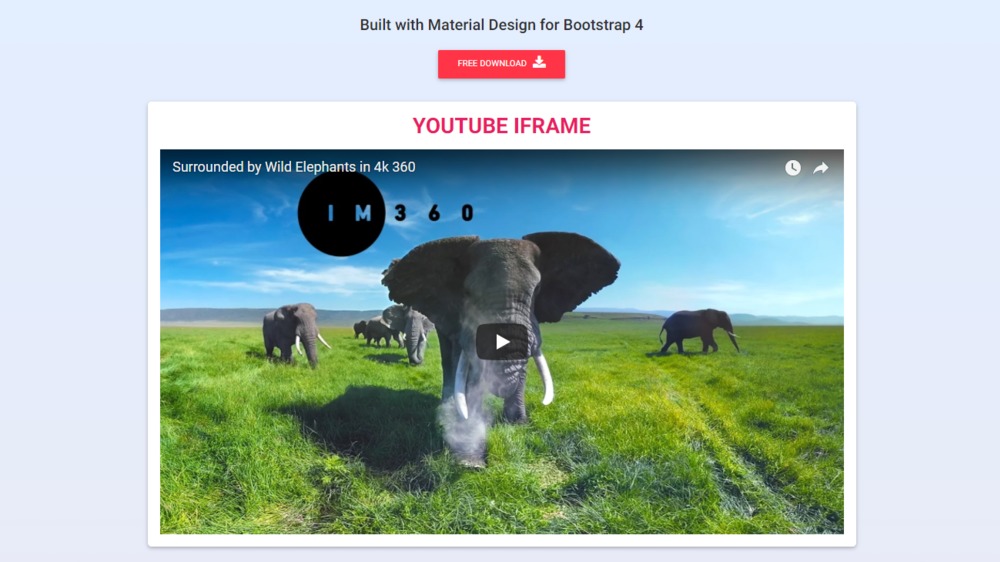 Bootstrap Iframe - Material Design & Bootstrap 4
