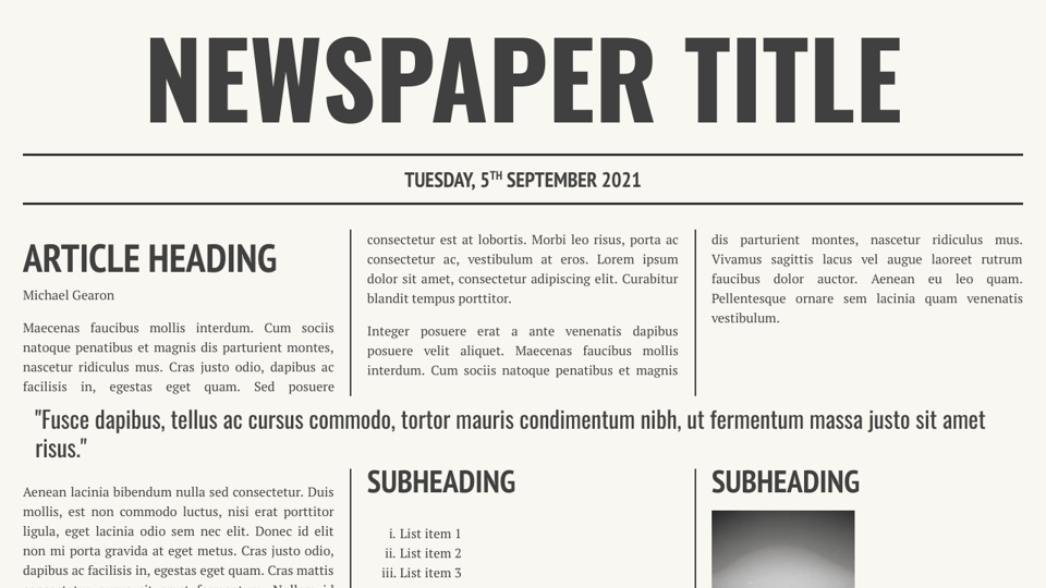 Responsive newspaper layout using CSS Columns Module