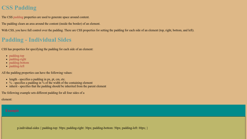 Css Padding Css Padding