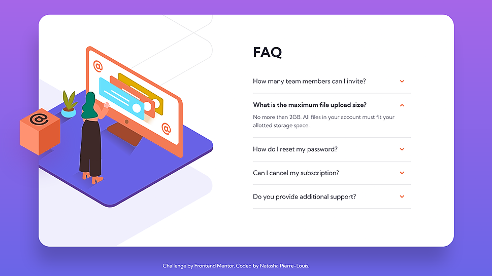 FAQ Accordion Card built with Pure CSS (Pen Version)