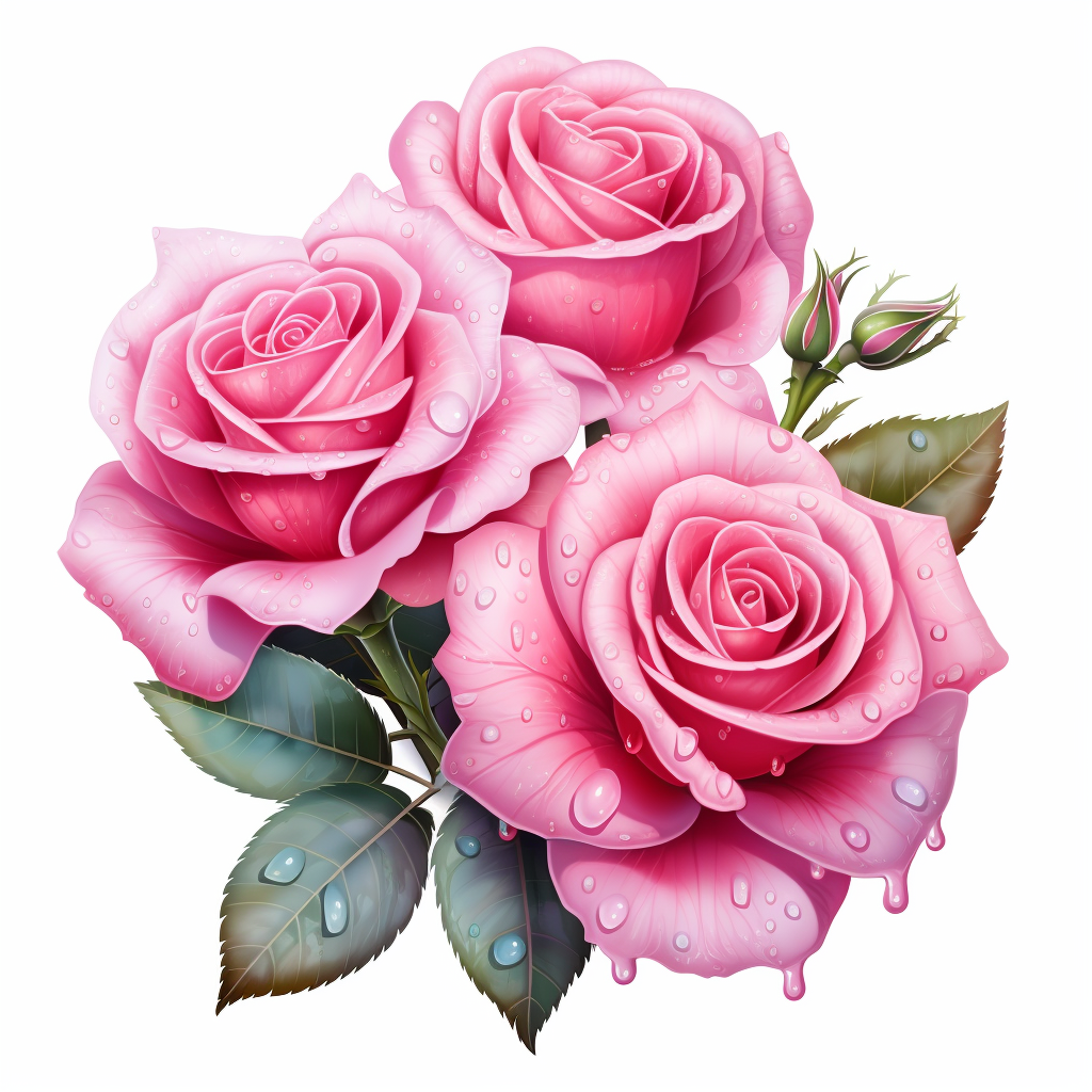 Pink Rose Flower Clipart