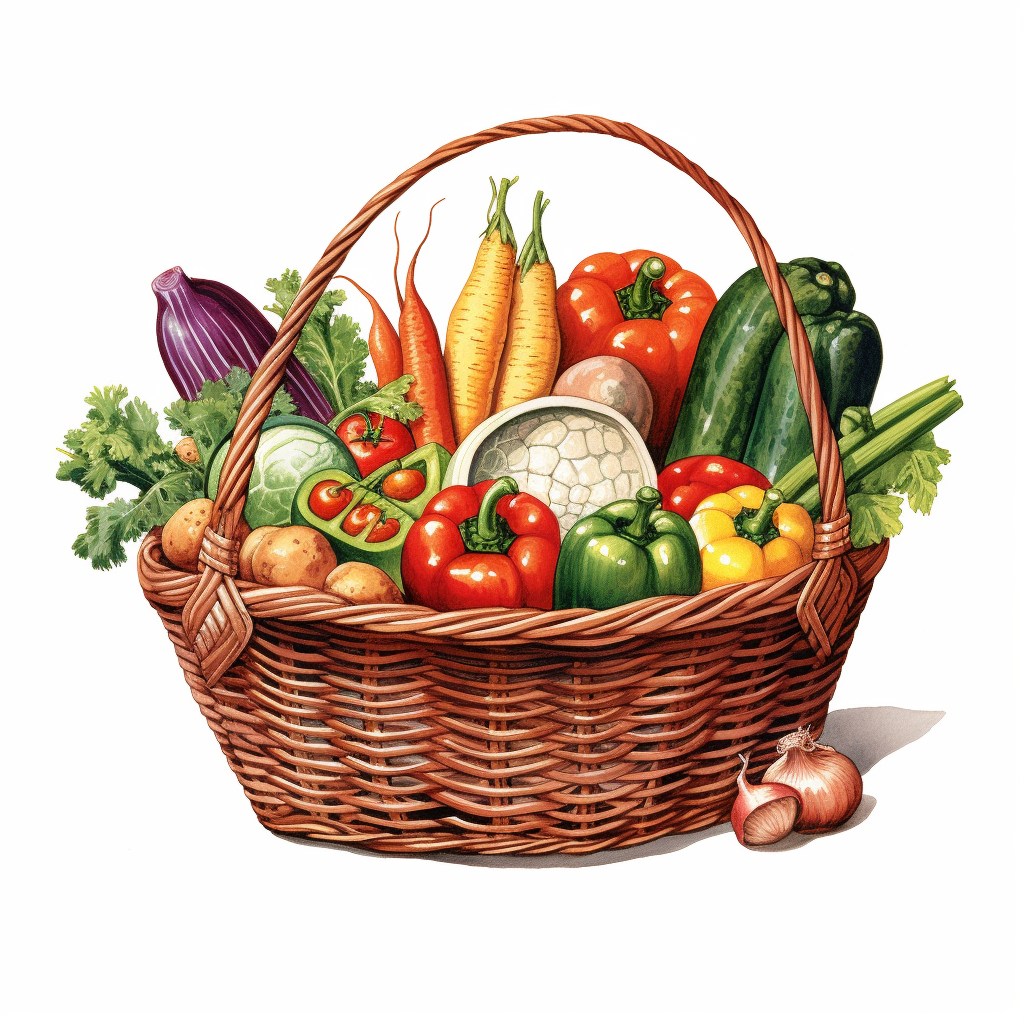 Produce Basket Illustration