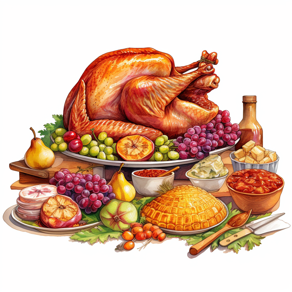 Thanksgiving Dinner Illustration