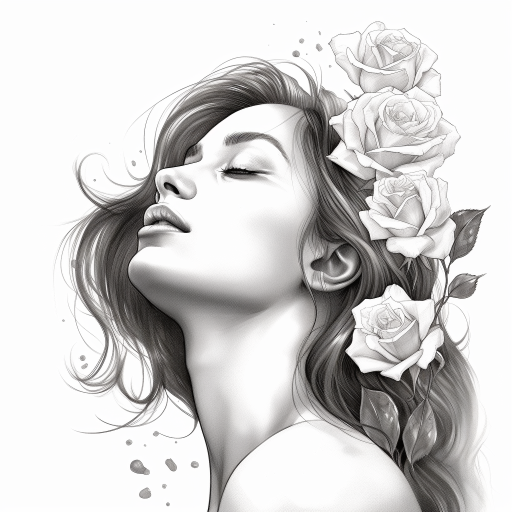 White Rose In Hair Flower Clipart