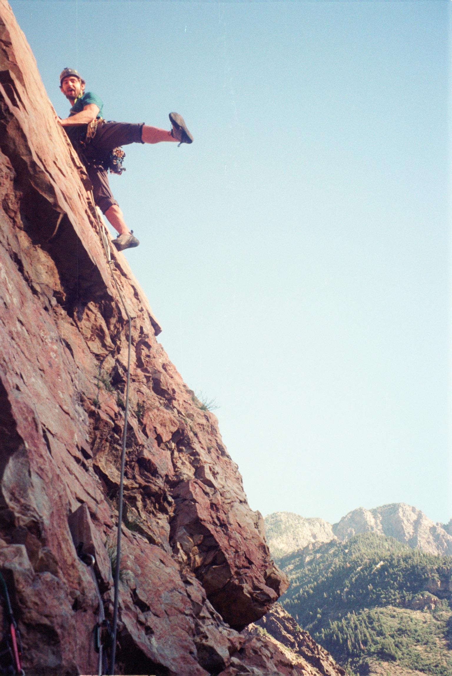 man rock climbing outdoors