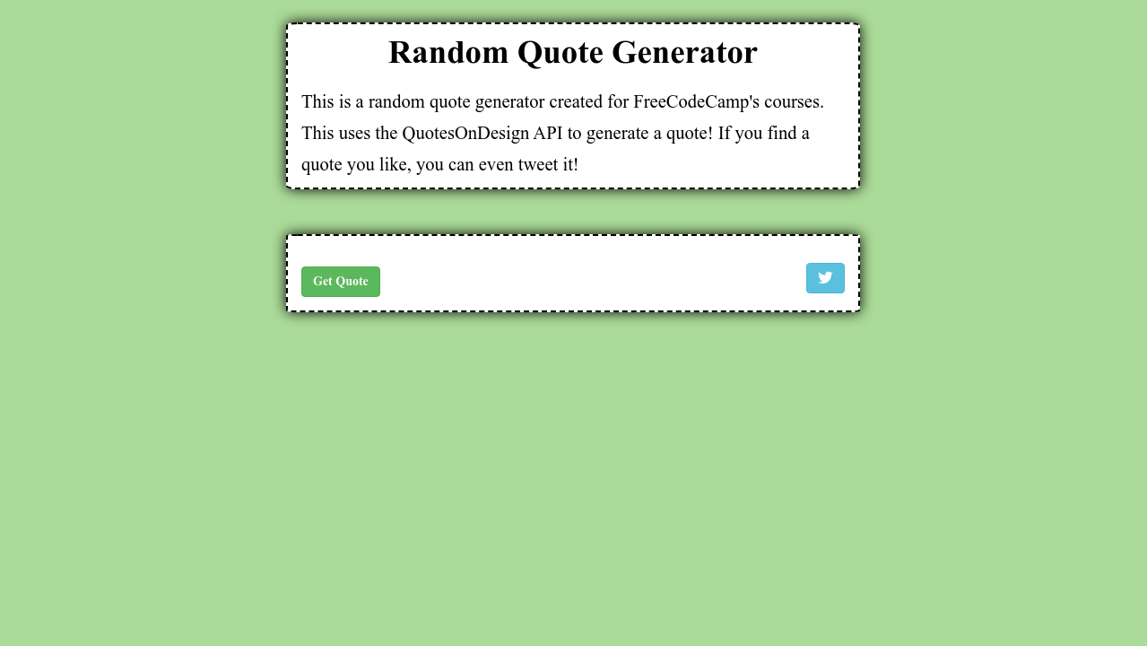 Random Quote Generator Free Code Camp